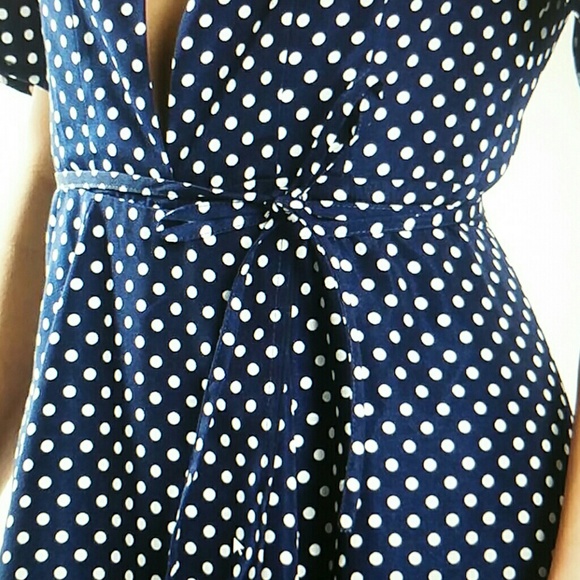 Polka dot wrap tie dress Kimono style - Picture 7 of 7